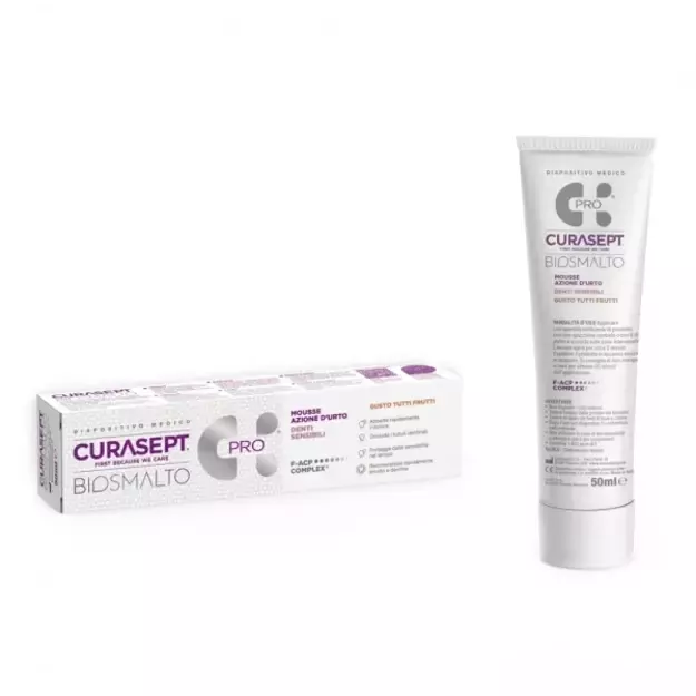 CURASEPT Biosmalto Sensitive teeth stiprinamasis dantų gelis, įvairių vaisių skonio, 50 ml