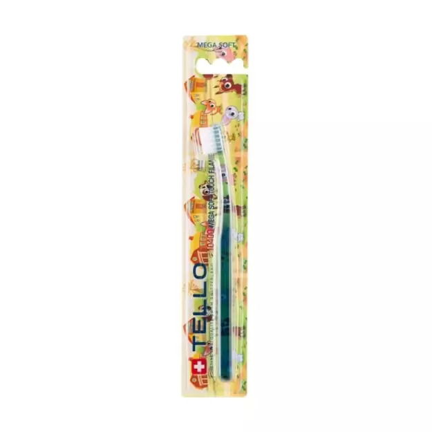Vaikiškas dantų šepetėlis 0-6 m., TELLO Mega Soft, ypač minkštas 10400, 1 vnt