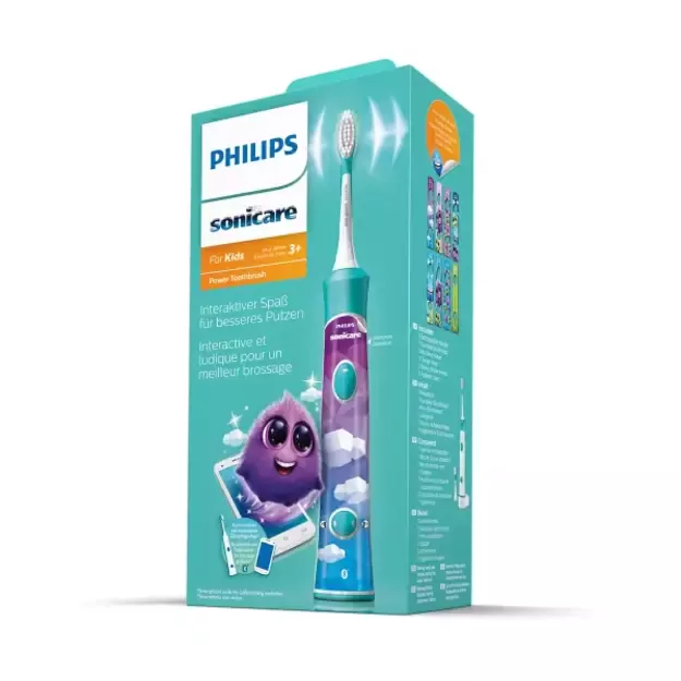 Elektrinis dantų šepetėlis vaikams PHILIPS Sonicare For Kids, HX6322/04, žydros spalvos, 1 vnt