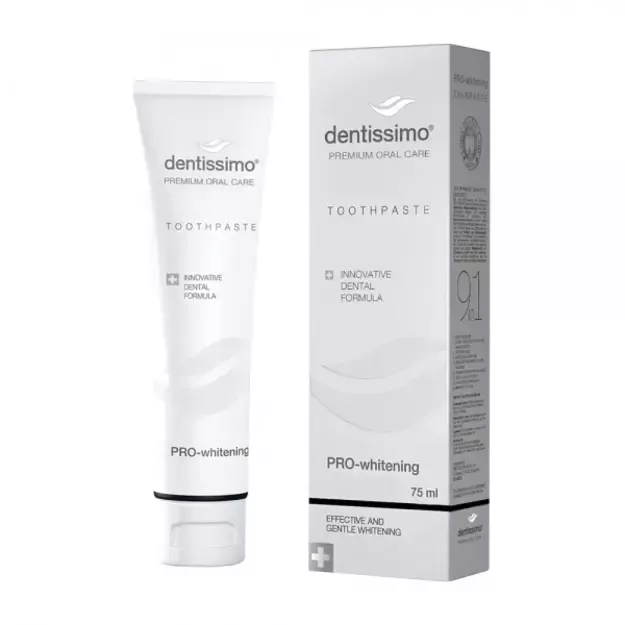 Balinanti dantų pasta DENTISSIMO Pro-whitening, 75 ml
