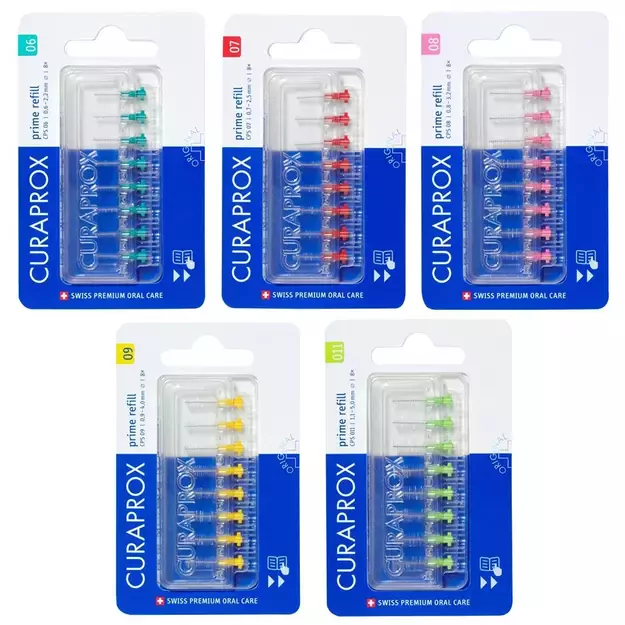 CURAPROX PRIME START tarpdančių šepetėlių papildymas, 8 vnt